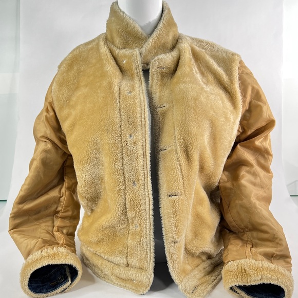 Disney Tinkerbell Denim Jean Jacket Faux Fur Lined Women's Embroidered MED VTG - Picture 11 of 17